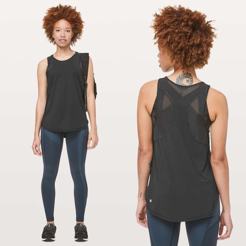 lululemon athletica Black Mesh Sculpt Tank Top
